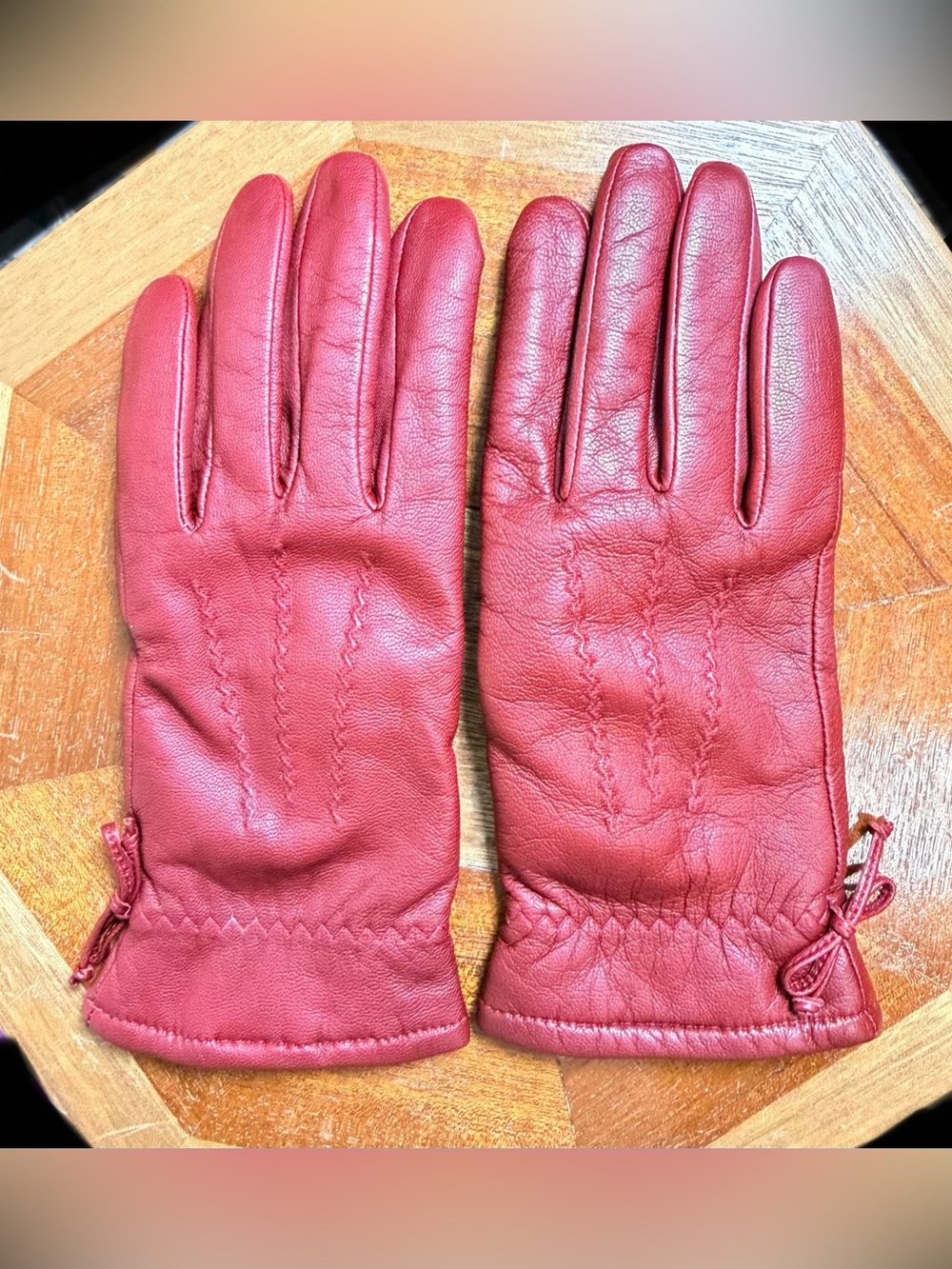 3M Thinsulate Red Leather Women's Gloves